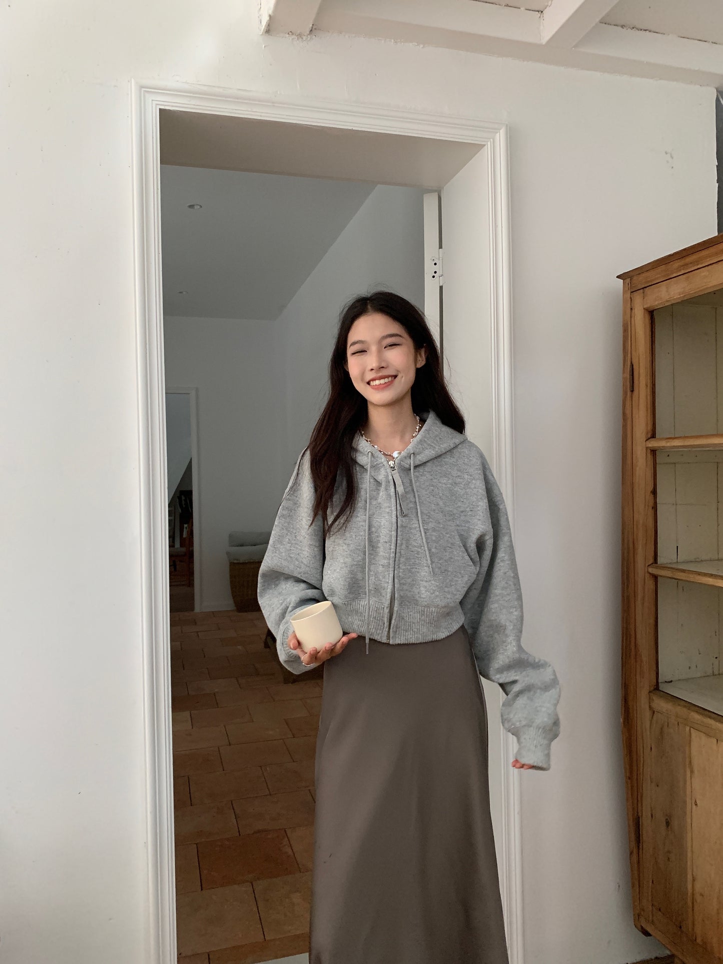 Knitted Sweatshirt Jacket