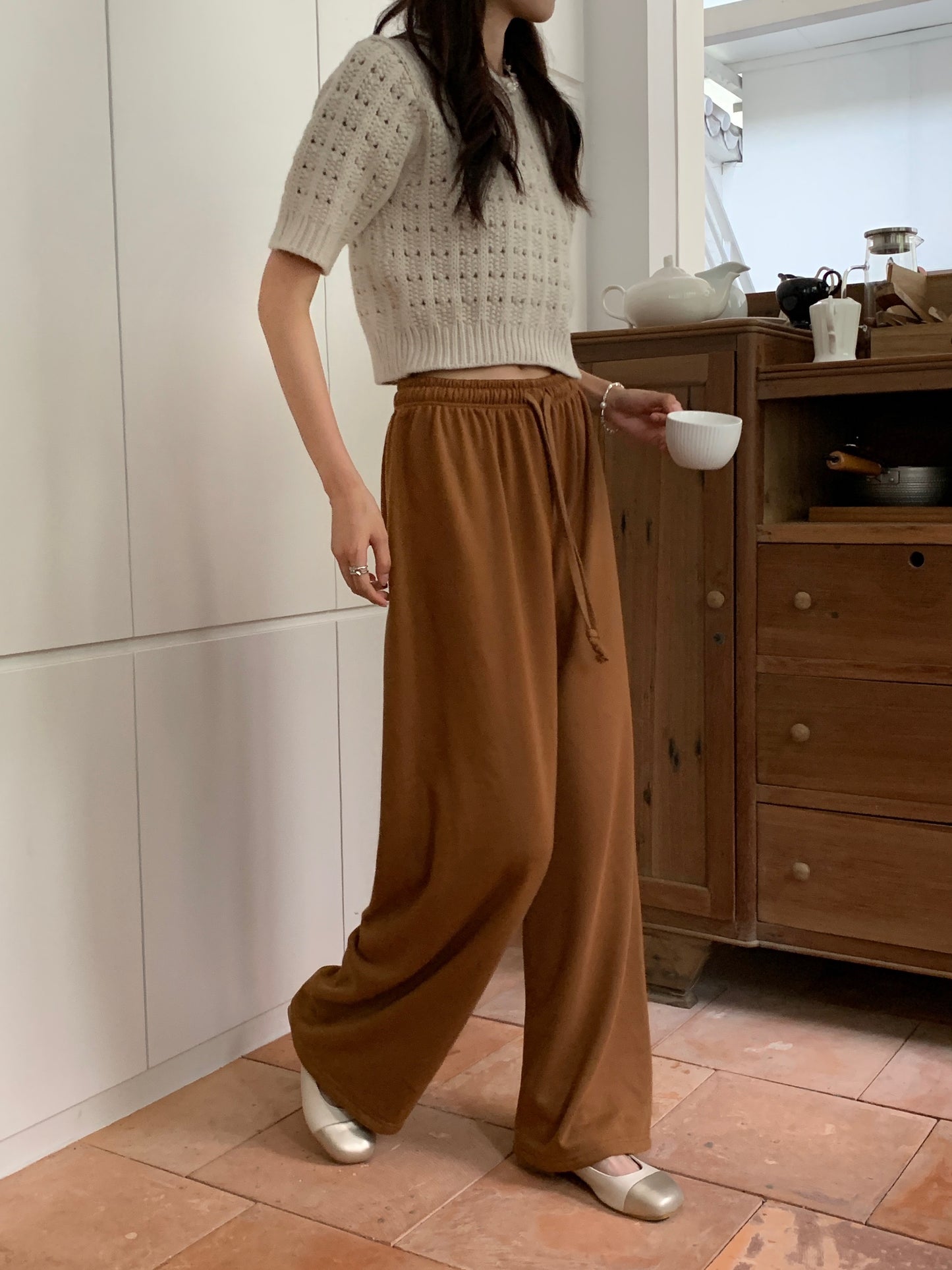 Textile pattern floral knit top