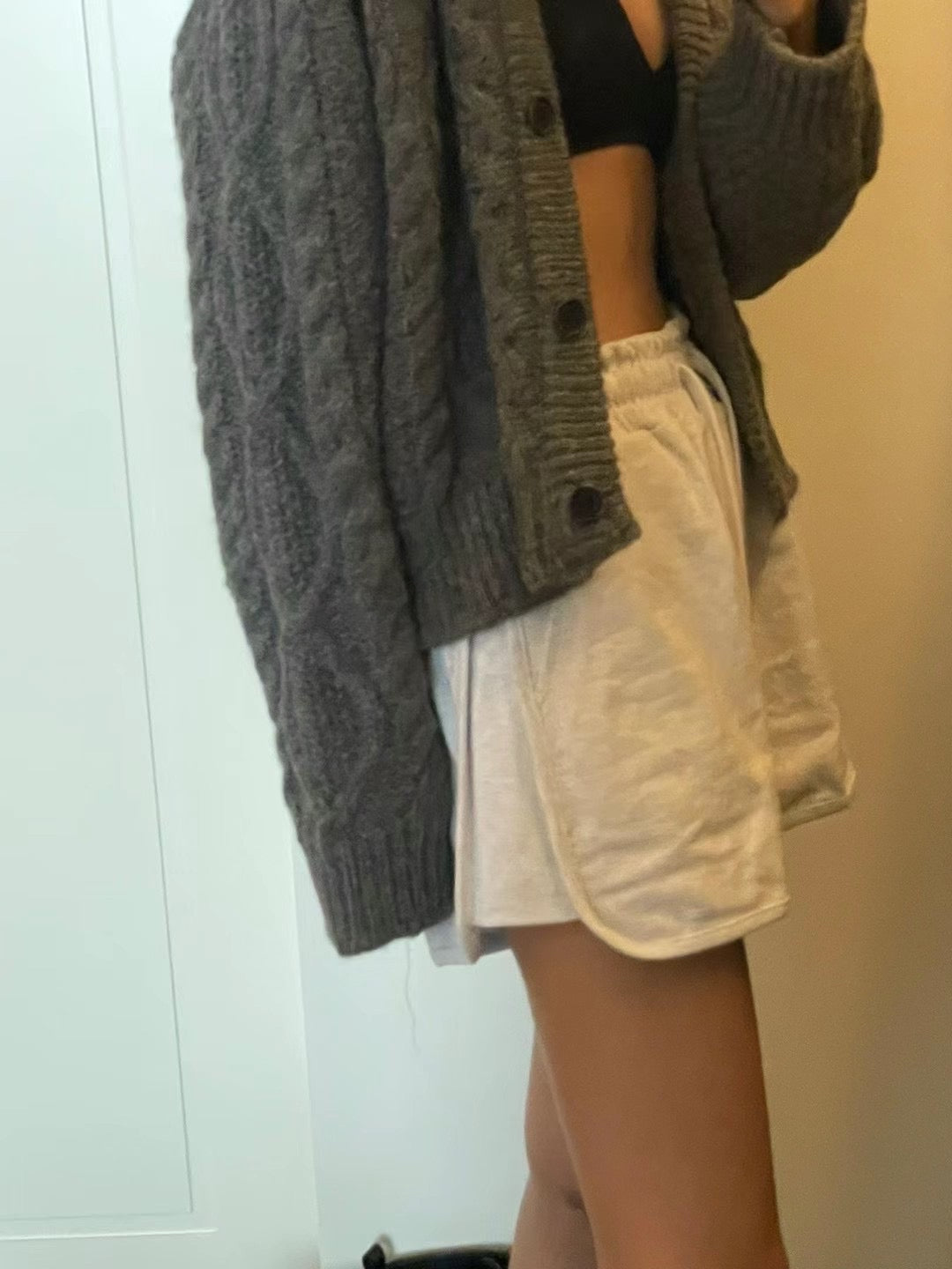 Twisted cable knit cardigan
