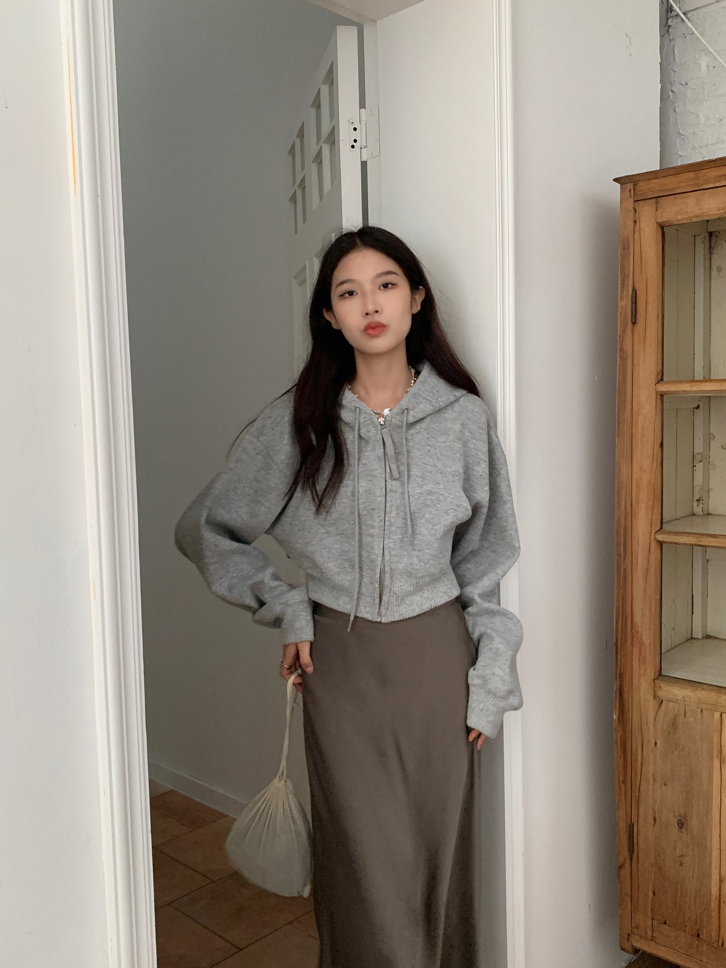 Knitted Sweatshirt Jacket