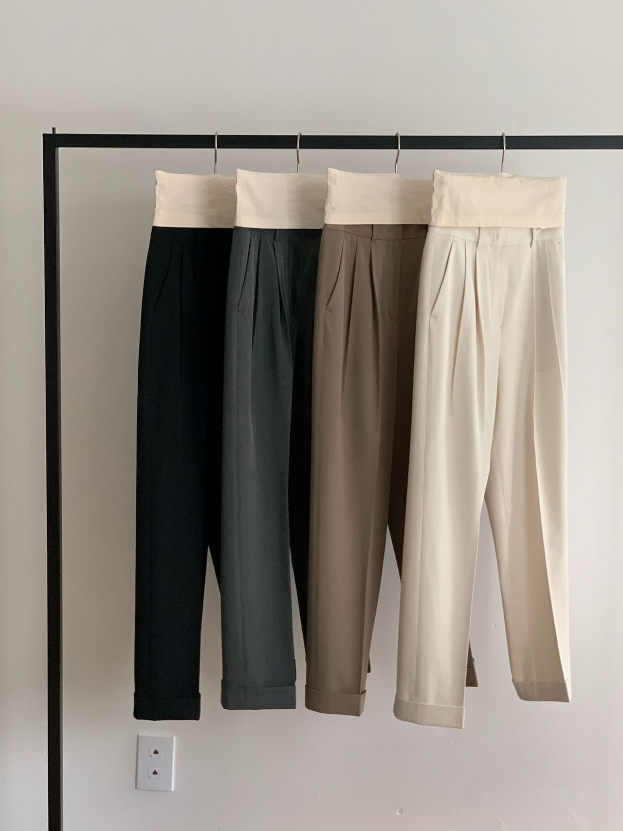 Draped Wide-Leg Pants