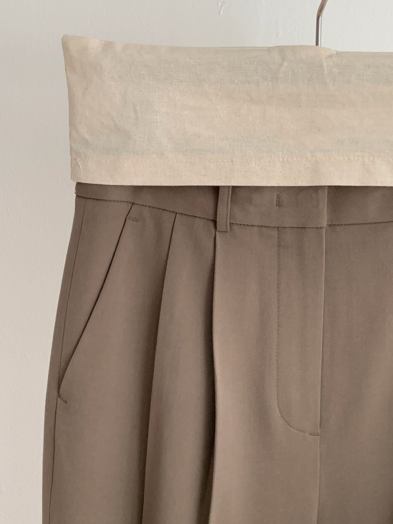 Draped Wide-Leg Pants