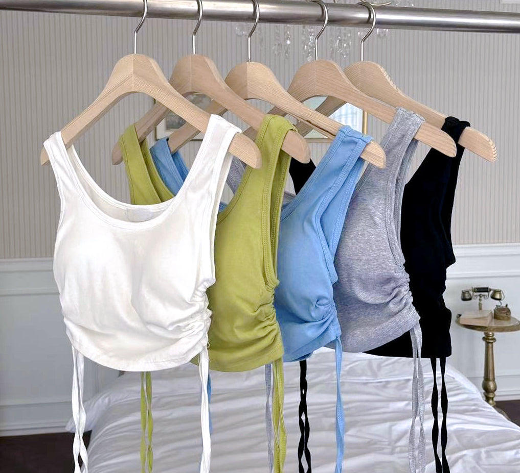 H02133 Drawstring vest with chest pads