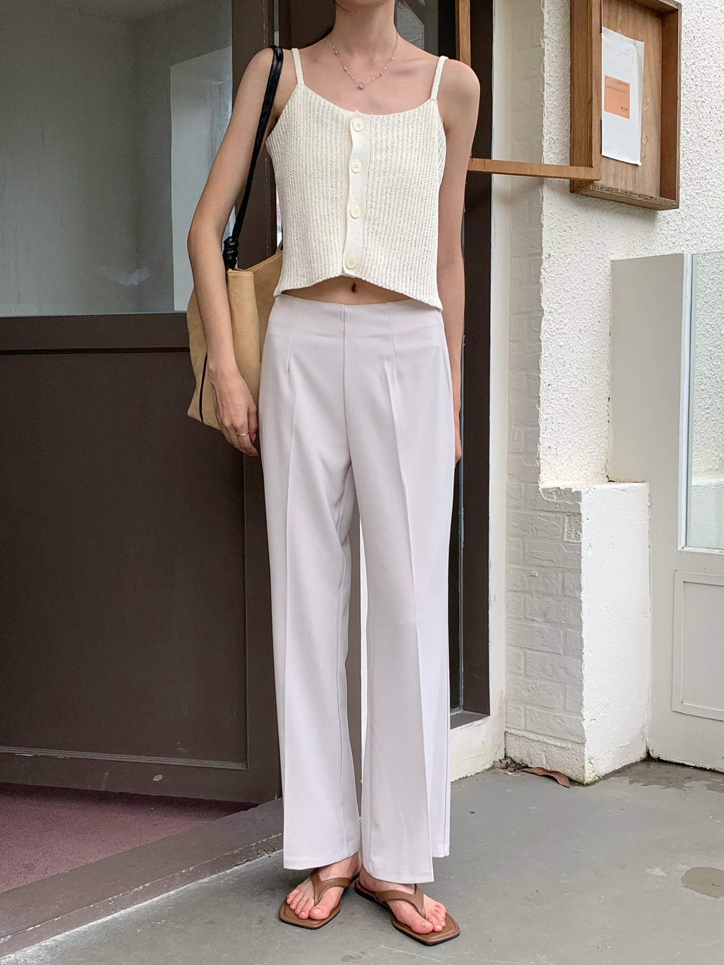 H02130 Slim elastic waist trousers
