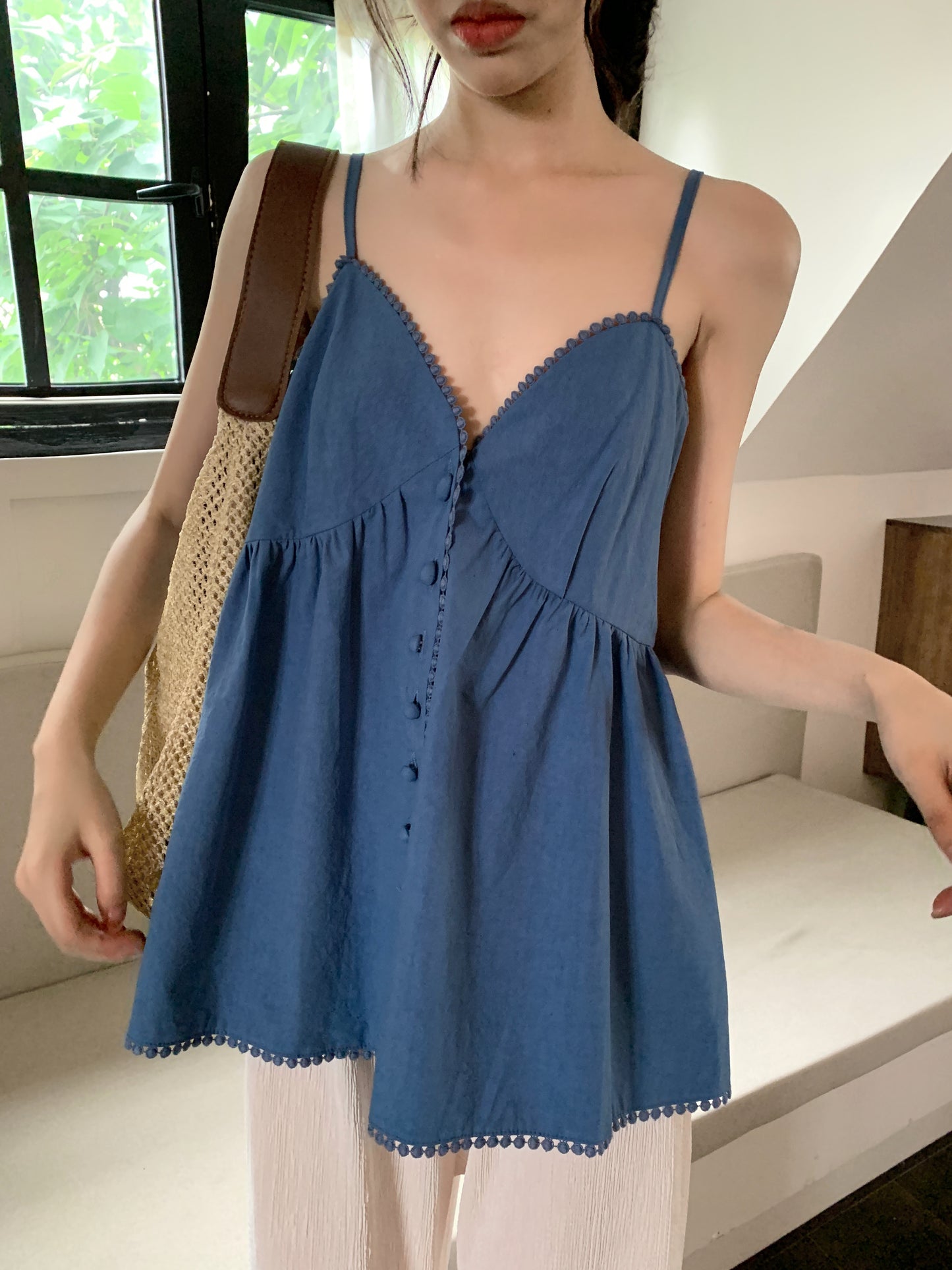 H01246 Cute suspender doll top