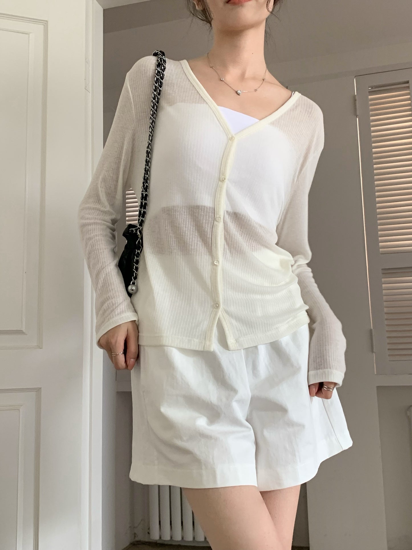 H02134 Sheer sun protection cardigan