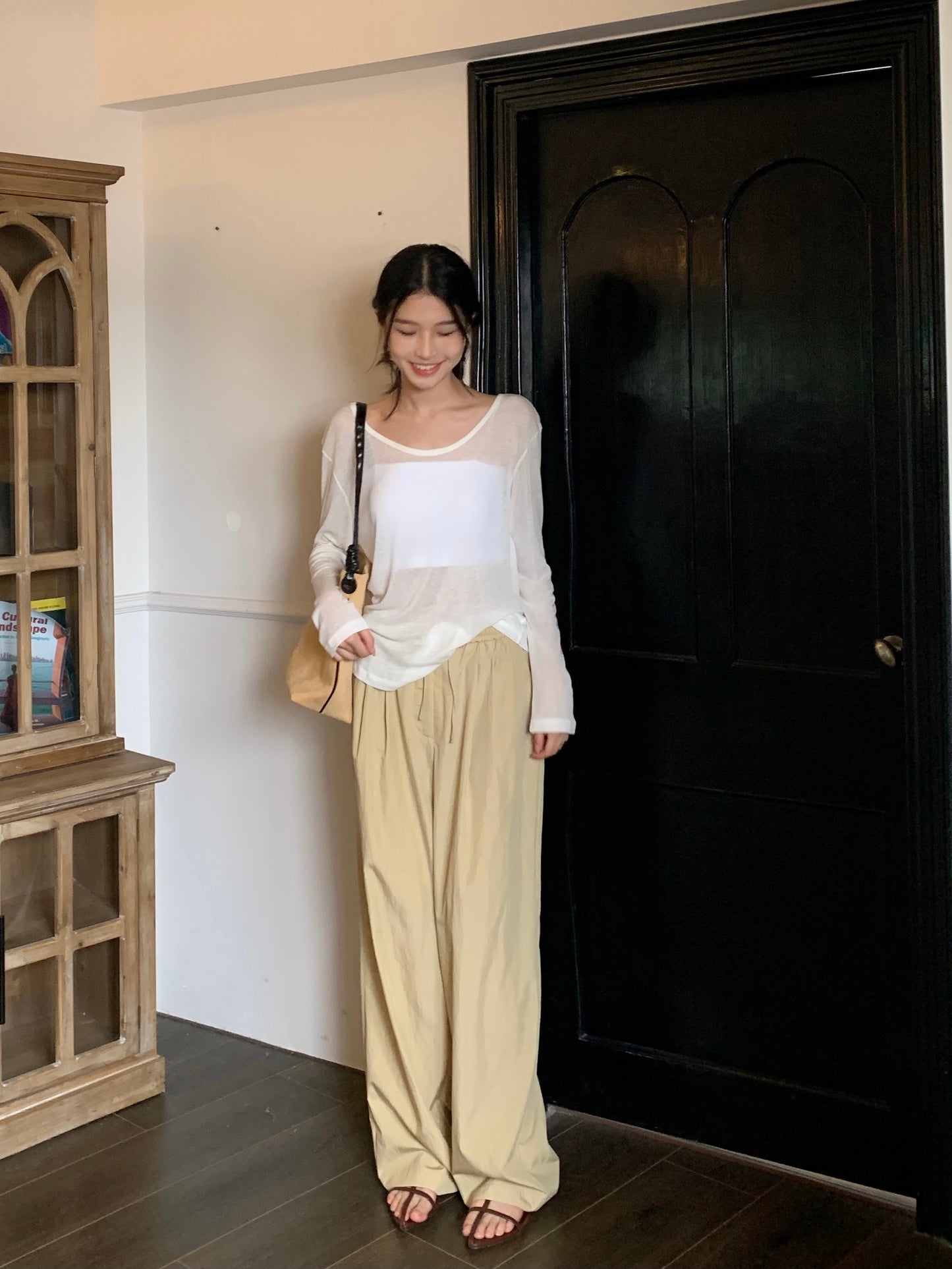 H01245 Thin and transparent long-sleeved sun protection clothing