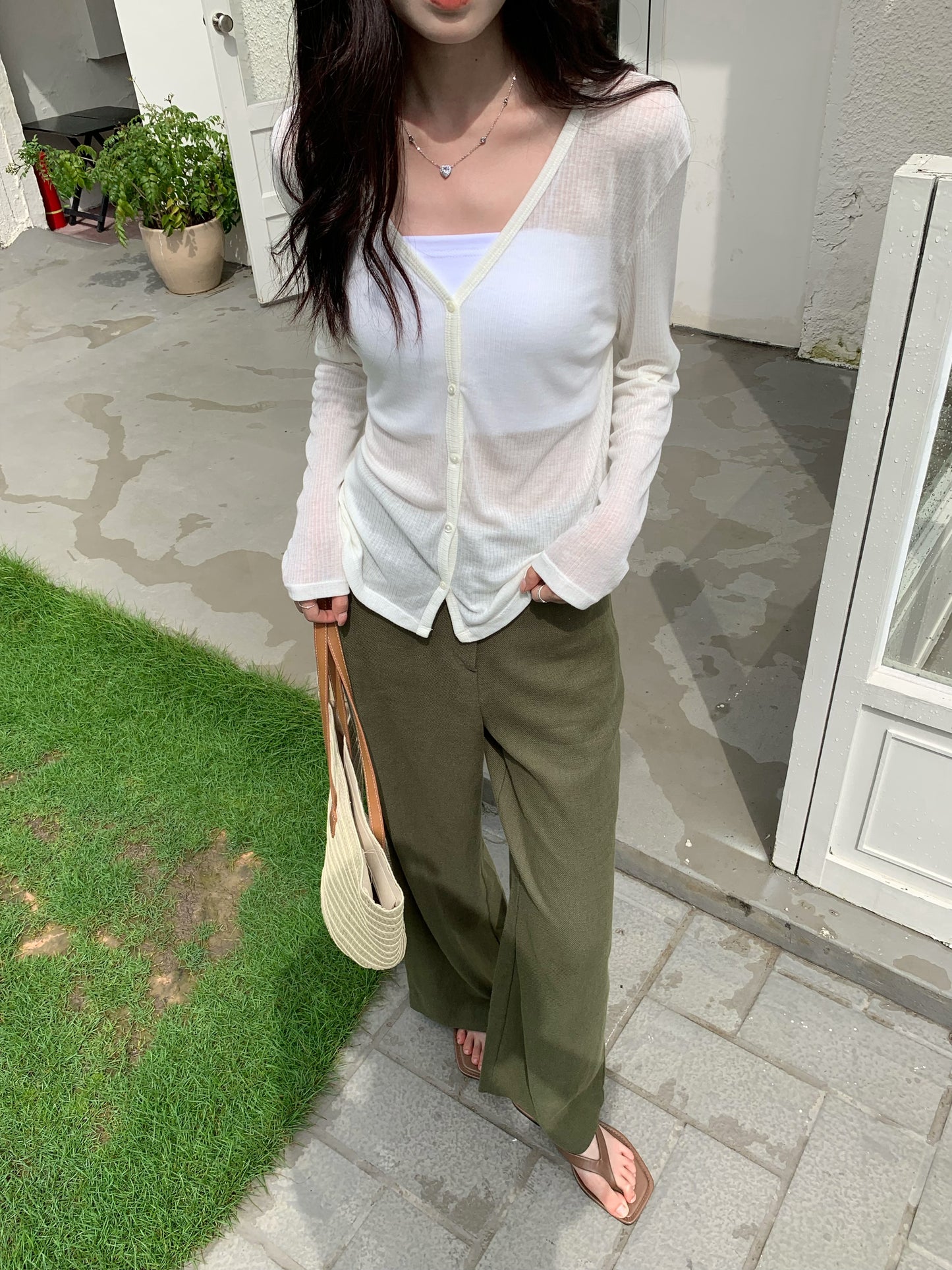 H02134 Sheer sun protection cardigan