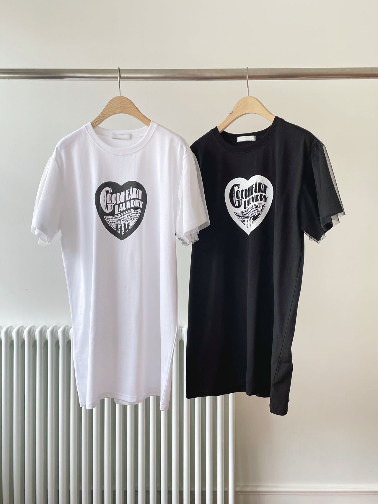 H02123 Logo紗袖連身Tee