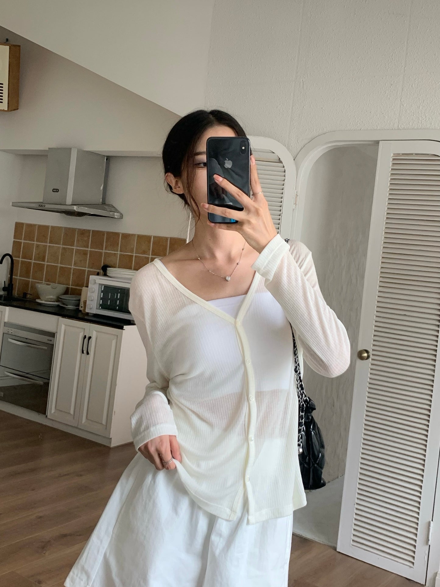 H02134 Sheer sun protection cardigan