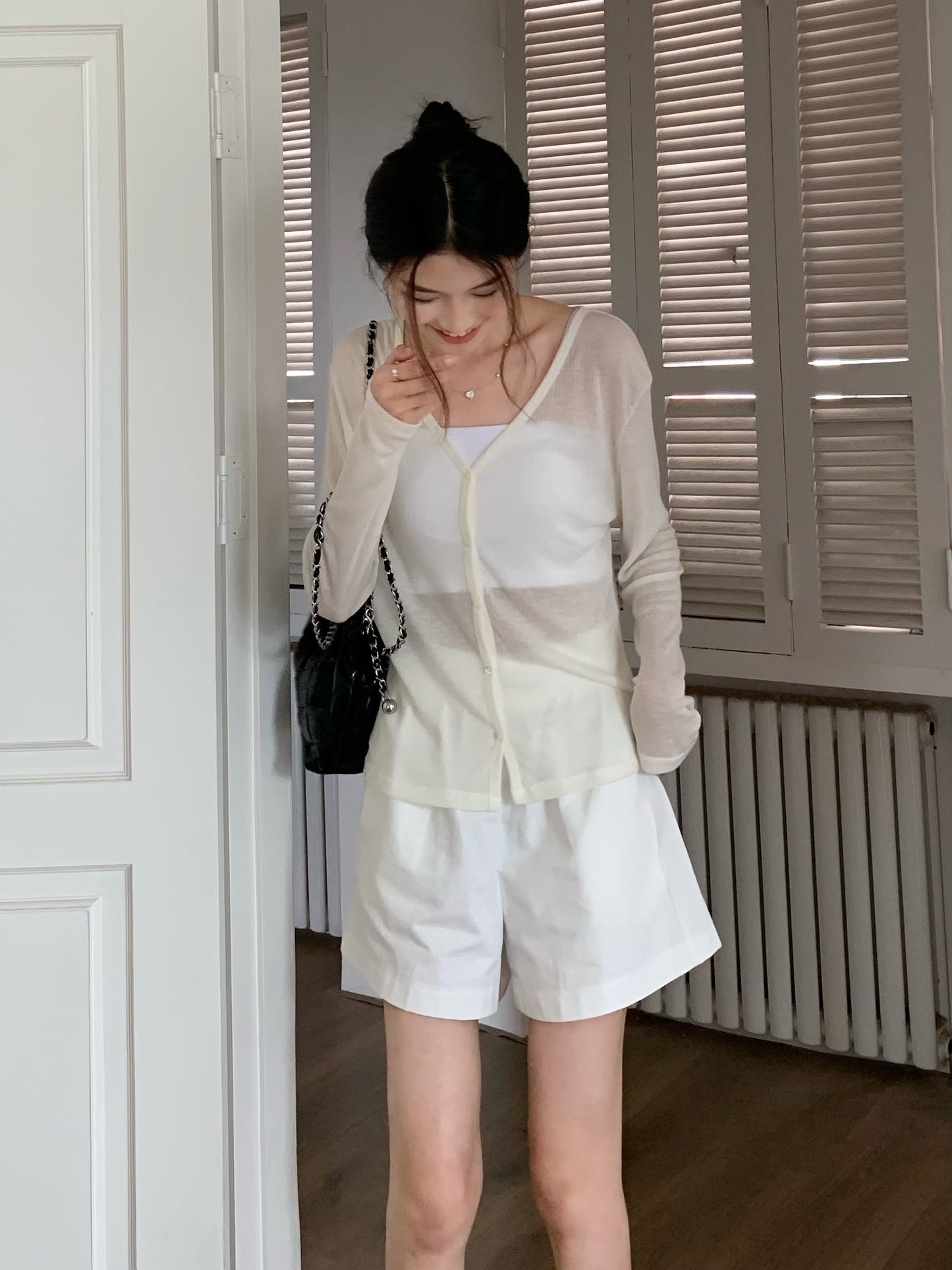 H02134 Sheer sun protection cardigan